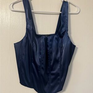 Elegant Navy Blue Women's Corset Top